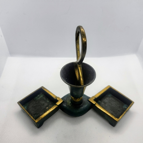 DAYAGI Style Holder Israel Judaica Handle Enamel Metal Salt Pepper Oil Vinegar - Picture 4 of 8